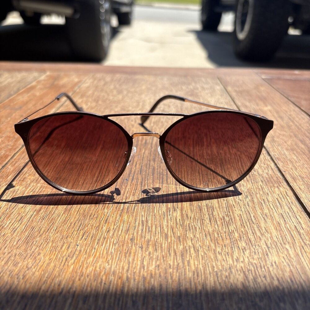 Round cat eye sunglasses rose gold